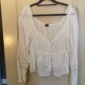 American Eagle White Babydoll Blouse